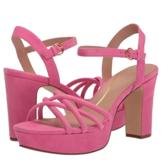 Cole Haan Grove Platform Sandals – Neon Fuschia Suede, Size 8.5 - Picture 5 of 5